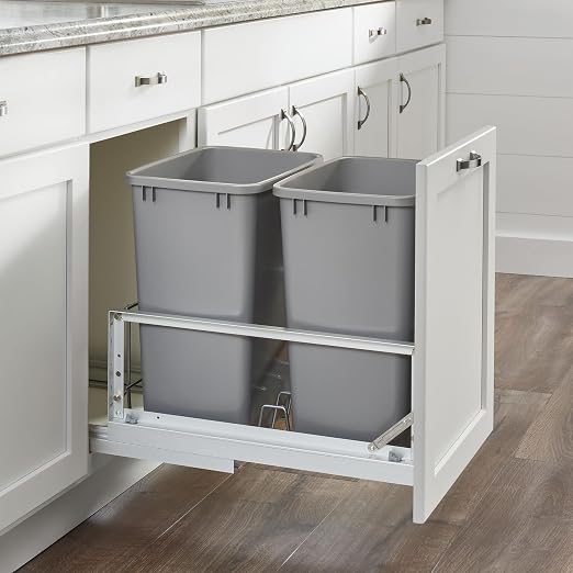 Rev-A-Shelf 2-Pack 35 Quart Polymer Replacement Trash Bin, Recycle Waste - Image 9