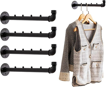 Homeyeeng Industrial Wall Pipe Clothes Bar by HOMEYEENG