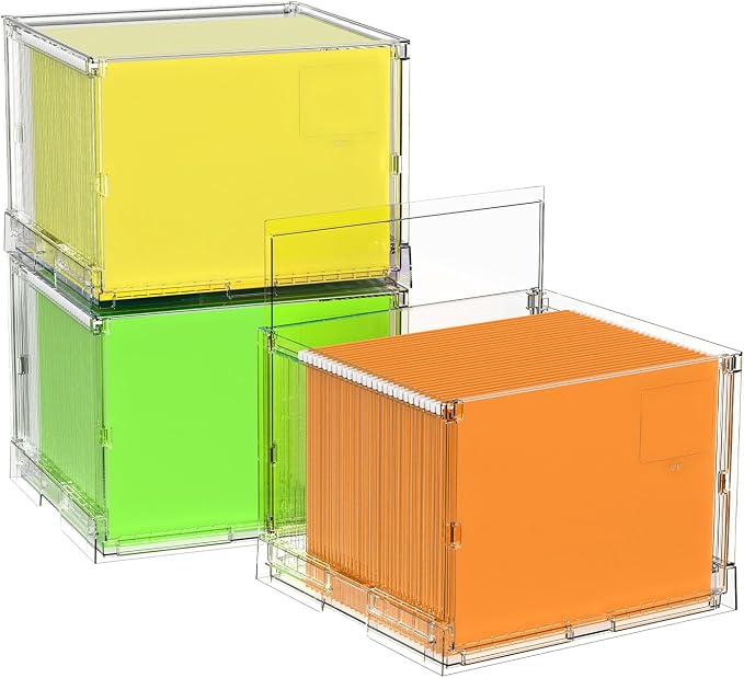 File Organizer Box with Lid, Hanging Filing Folder Organizer by nooing