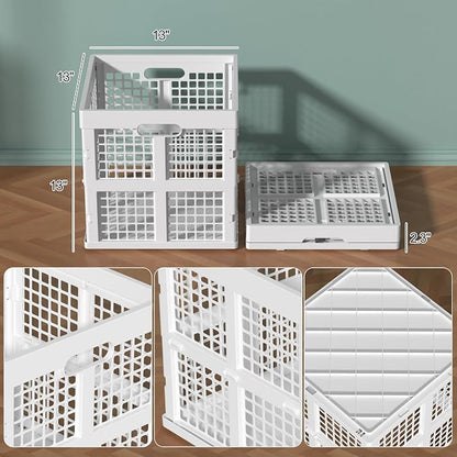 Sadstory 36 L Plastic Folding Storage Crate, Collapsible Crates, 3 Packs | - Image 2