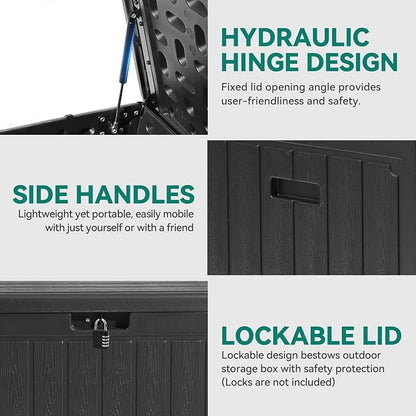 YITAHOME 90 Gallon Double-Wall Deck Box - Image 4