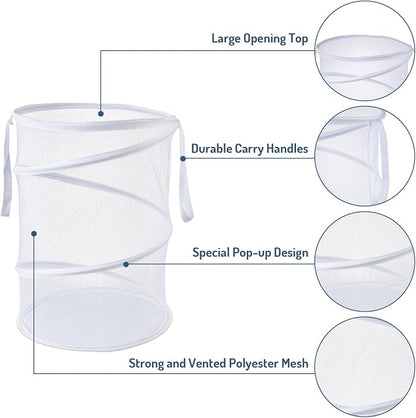 Seiritex Mesh Popup Laundry Hamper 115L Collapsible Laundry Basket Extra Large - Image 3