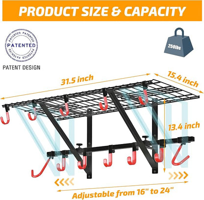 PLKOW Garage Wall Shelving 4-Pack Includes Bike Hooks, Sturdy Adjustable Garage - Image 6