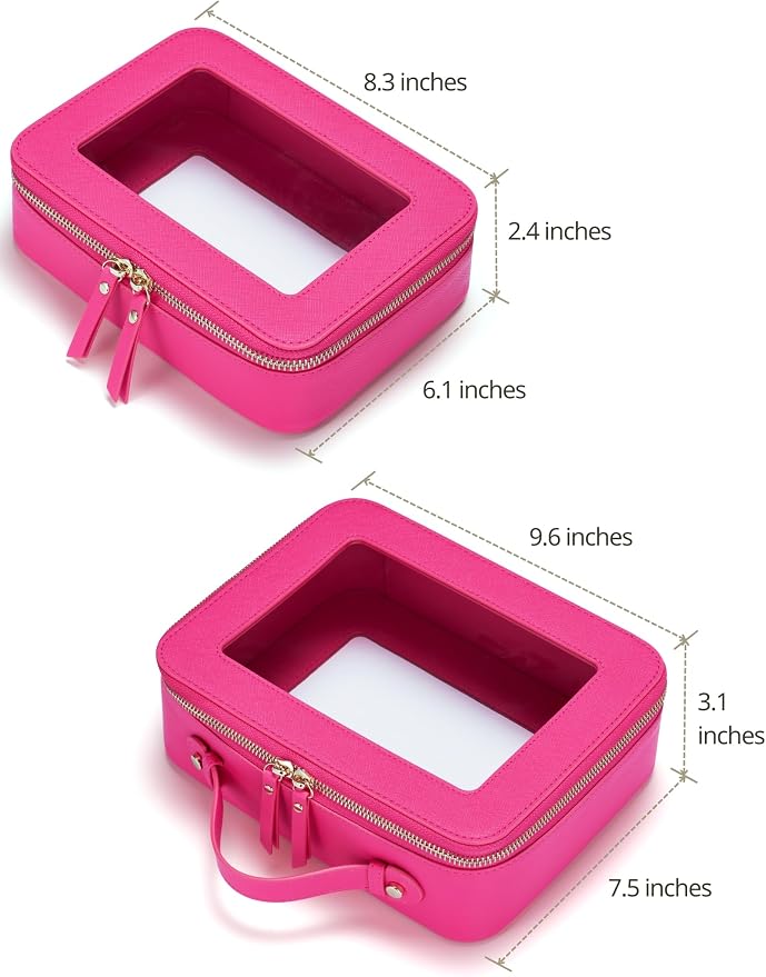 Popvibe Clear Makeup Bag Travel Cosmetic Case Transparent Toiletry Bag - Image 4