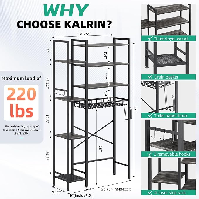 8-Tier Over The Toilet Storage - Image 2