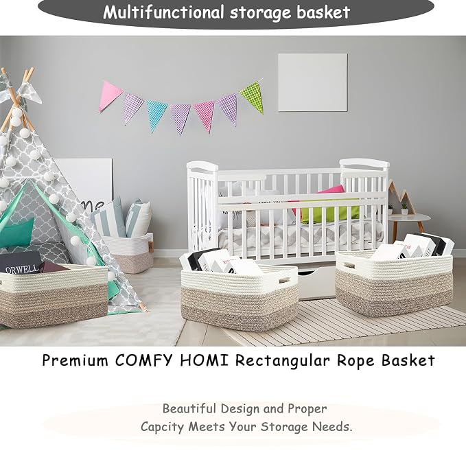 COMFY-HOMI Cotton Rope Woven Basket - Image 7