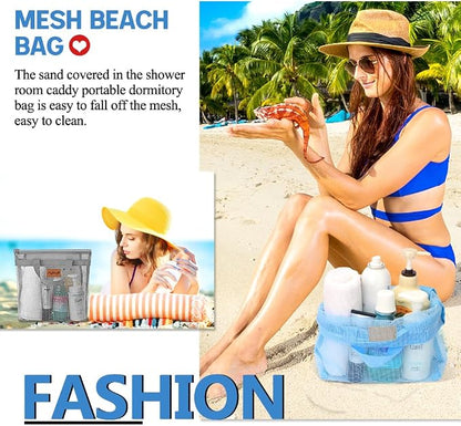 Portable Mesh Shower Caddy Tote, Quick Dry Tote Bag Mesh Beach Bags - Image 5