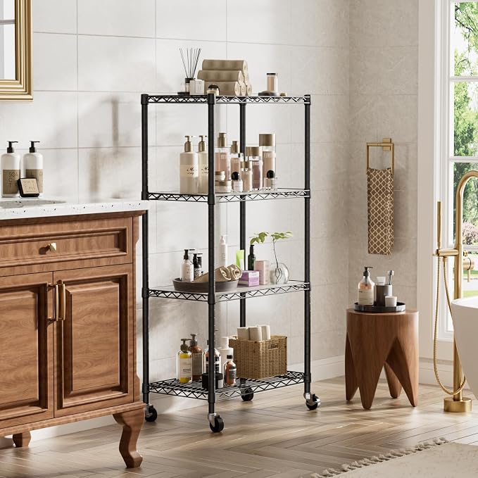 Golpart Shelves Storage Shelf Wire Closet Bathroom Organizers Metal Pantry | 4 - Image 8