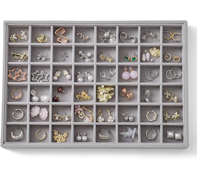 Large Jewelry Organizer for Drawer Insert Velvet Stackable Jewelry Trays for by Unknown