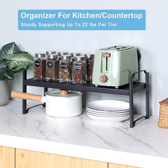 Expandable Cabinet Shelf Organizer, Adjustable kitchen Countertop Storage | 2 - Image 8