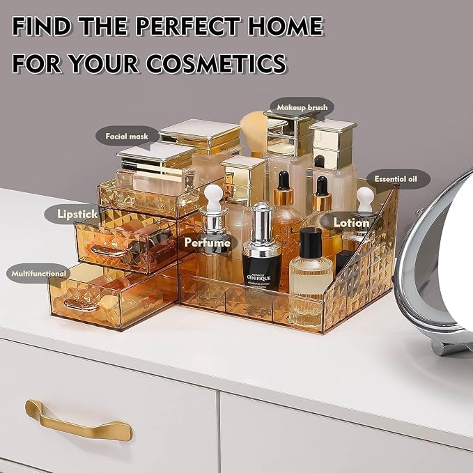 Clear Makeup Organizer for Vanity, Desk Makeup Caddy - Image 5