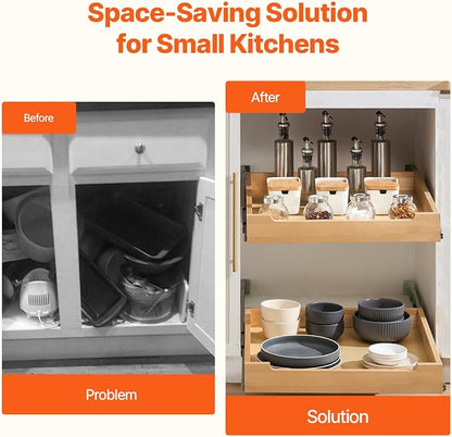 VEVOR Pull Out Cabinet Organizer, Soft Close Slide out Shelf, Heavy-Duty - Image 4