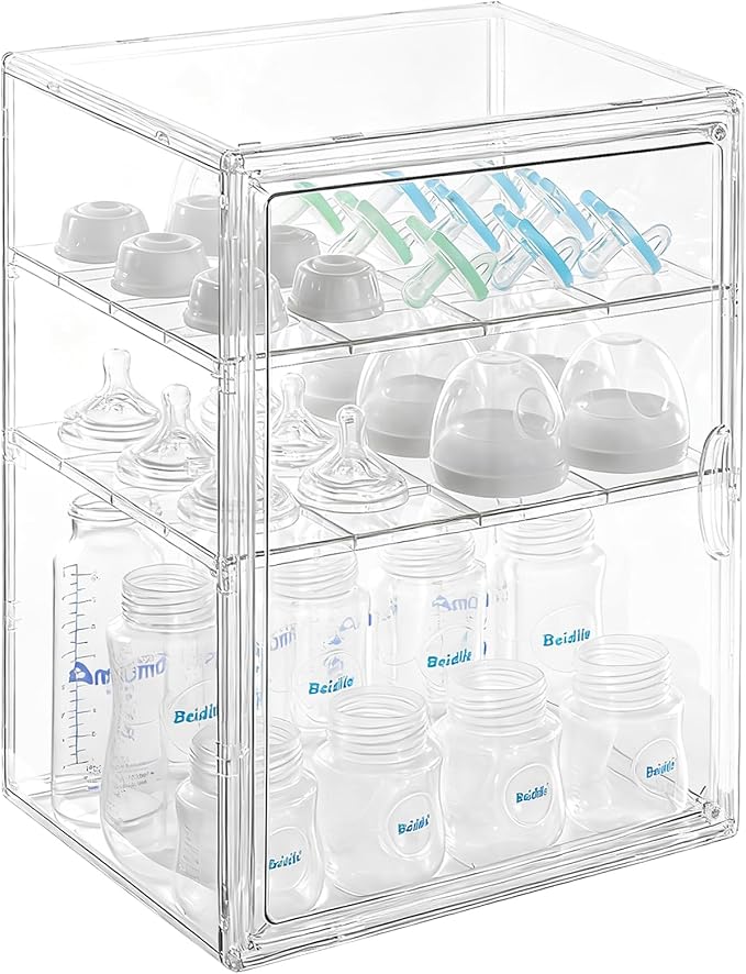 ERTIUANIO Baby Bottle Organizer – 3 Tier Acrylic Bottle Storage Organizer by ERTIUANIO