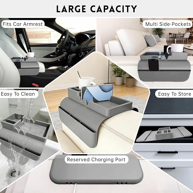 2Pcs Couch Cup Holder Tray, Large Anti-Slip Couch Cups Holder - Image 3