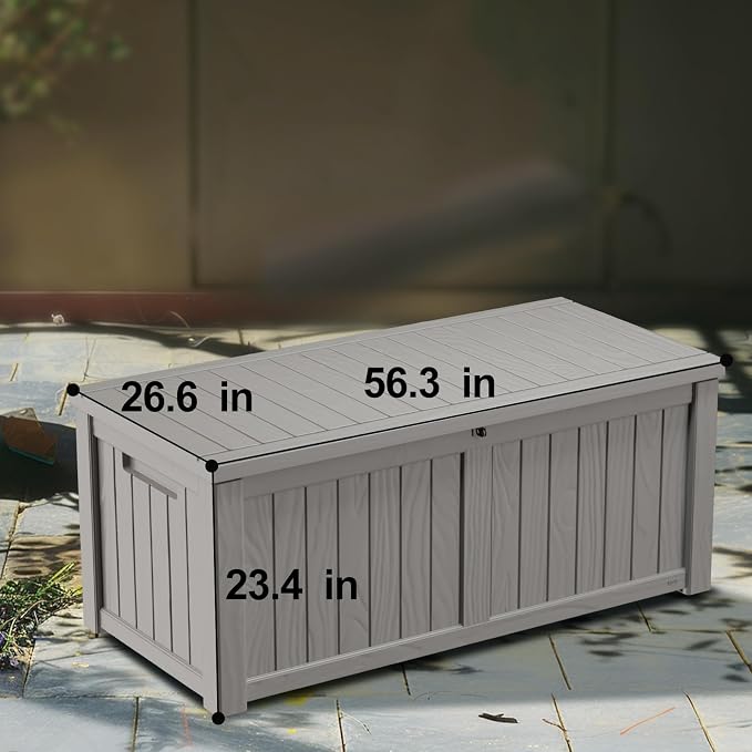 120 GallonOutdoor Storage Box, Resin Deck Boxes Waterproof, IndoorOutdoor Bin - Image 3