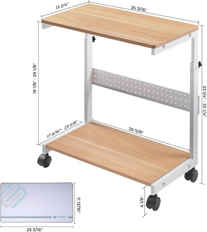 EUREKA ERGONOMIC PC Stand Computer Cart, Height Adjustable Tower Stand 2-Tier - Image 3