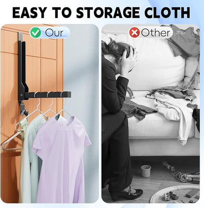 BAKON Over The Door Hanger Folding Clothes Drying Rack, Folding Hanging Coat - Image 7