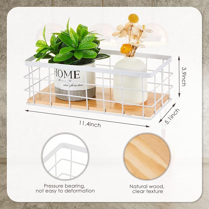 Funrous 2 Pcs Metal Small Wire Basket Wall Hanging Wire Basket Hang Small - Image 2