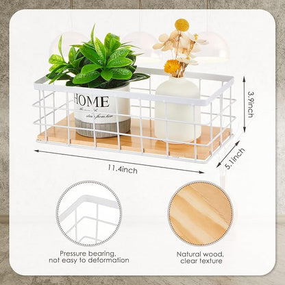 Funrous 2 Pcs Metal Small Wire Basket Wall Hanging Wire Basket Hang Small - Image 2