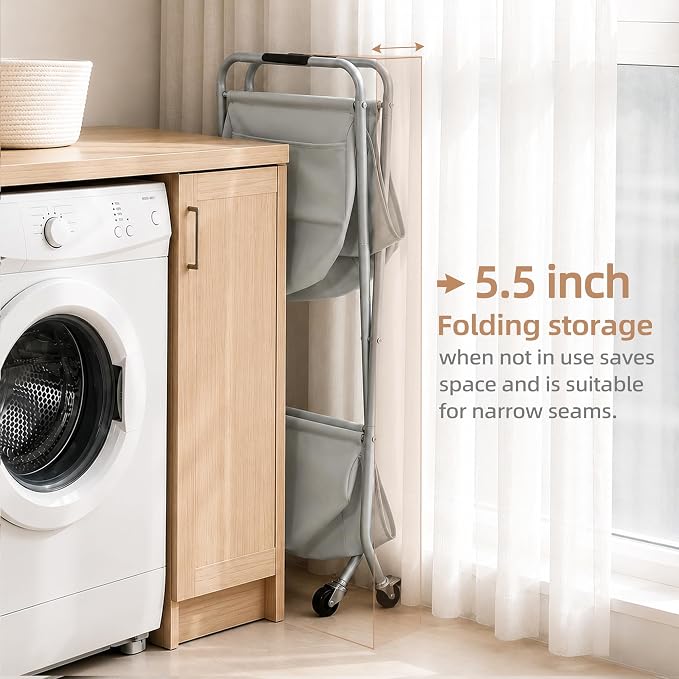 STORAGE MANIAC Collapsible Laundry Cart - Image 3