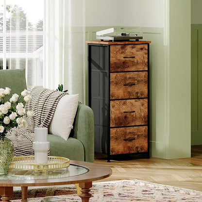Somdot Dresser for Bedroom, 4 Drawer Storage Cabinet, Steel Frame and MDF Wood - Image 4