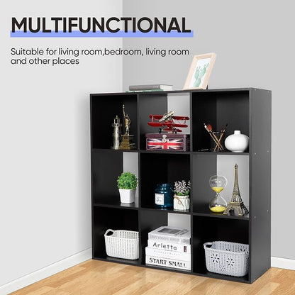 ZenStyle 9 Cube Storage Shelf Organizer, Wooden Bookshelf System Display Cube - Image 7