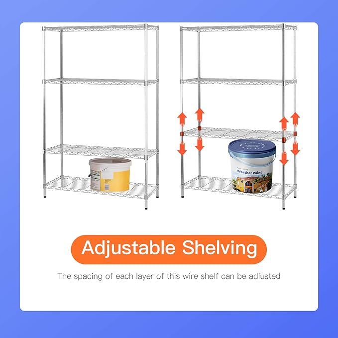 14" D×36" W×54" H Commercial Wire Shelving Unit Metal Shelf - Image 5