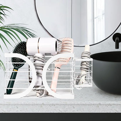 Elegant White Wall Mounted Hair Dryer Holder - Image 7