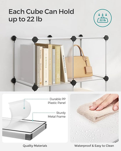 SONGMICS 6 Cube Storage Organizer, DIY Closet Shelf, Plastic Clothes Organizer - Image 4