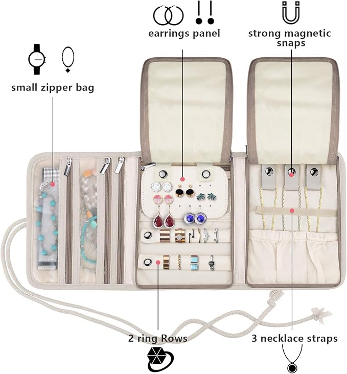 Teamoy Travel Jewelry Roll, Jewelry Storage Bag Organizer - Image 4