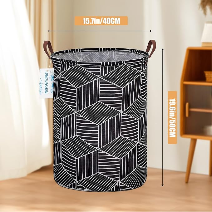 LANGYASHAN Laundry Basket Canvas Fabric Collapsible Organizer Basket - Image 2