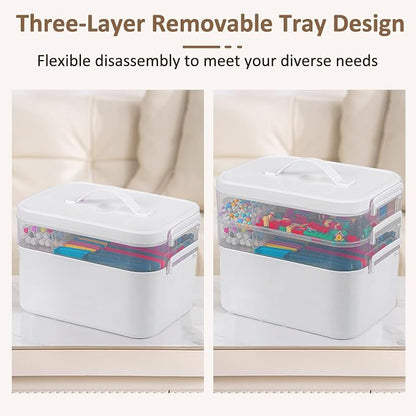 3-Layer Plastic Craft Organizers and Storage Box - Image 4