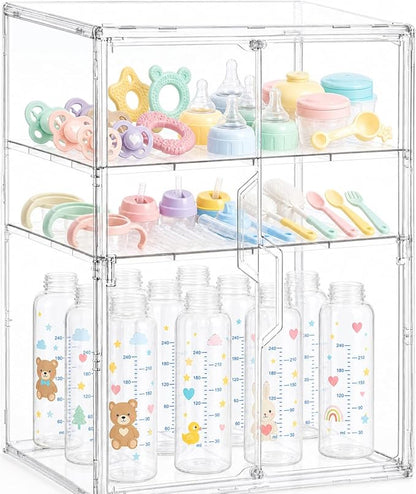 Baby Bottle Storage Organizer, X-Large 3 Tier Acrylic Bottle Storage Organizer by Providinglifelongserviceforyourbetterlife