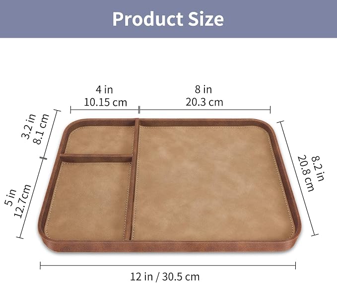 SITHON Valet Tray Trendy Organizer, Premium PU Leather Stylish and Organized - Image 7