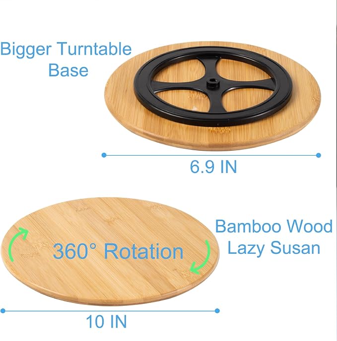 10 Inch Bamboo Wood Lazy Susan Organizer - Image 5