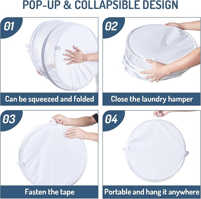Seiritex Mesh Popup Laundry Hamper 115L Collapsible Laundry Basket Extra Large - Image 7