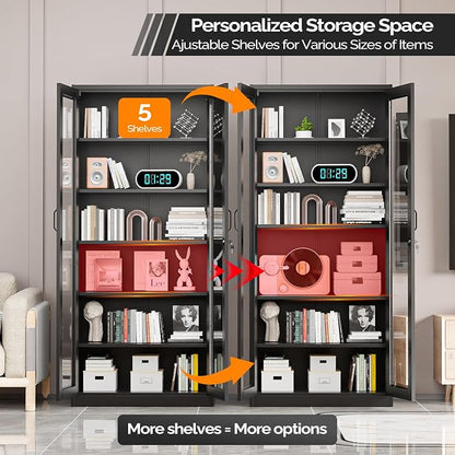VINGLI Lockable Display Cabinet - Image 5
