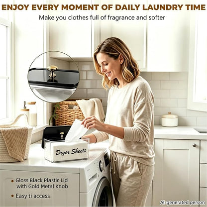 Dryer Sheet Holder with Lid, Acrylic Dryer Dispenser Container Box | - Image 3