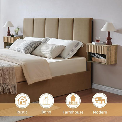 Floating Nightstand with Fluted Drawer - Image 3