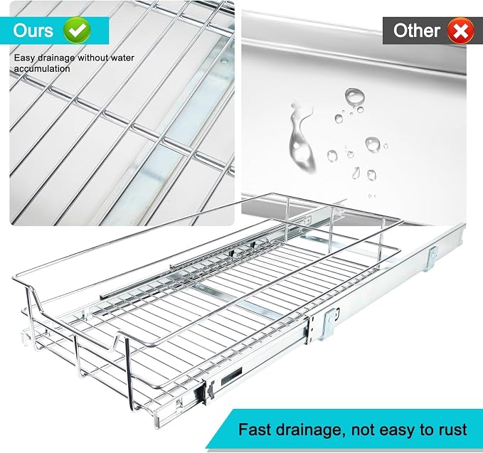 Pull Out Cabinet Organizer 17" W X 17" D, Slide Out Drawers - Image 9