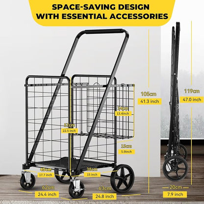 4.5 Cu Ft Folding Shopping Cart - Image 8