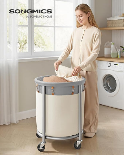 SONGMICS Laundry Basket, Rolling Steel Frame - Image 2