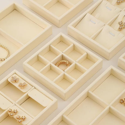 Dark Blue Jewelry Display Tray Ring Necklace Earring Bangle Organizer - Image 5