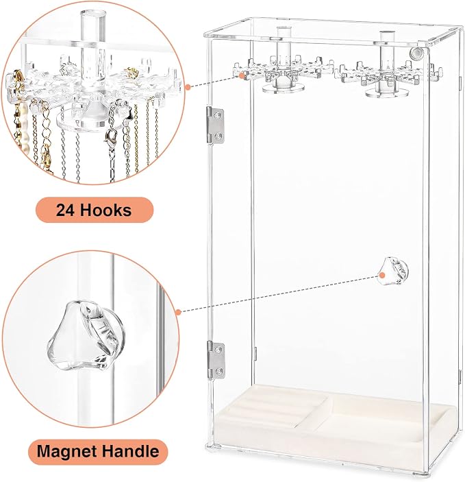 Necklace Holder, Acrylic Jewelry Organizer - Image 3