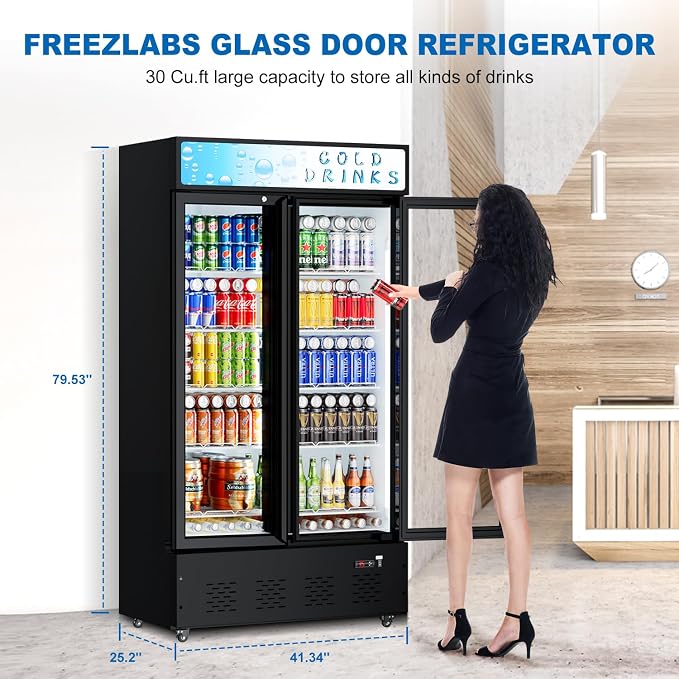 Commercial Glass Door Display Refrigerator 30 cu.ft Cooler Commercial Beverage - Image 3