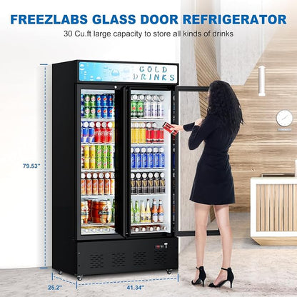 Commercial Glass Door Display Refrigerator 30 cu.ft Cooler Commercial Beverage - Image 3