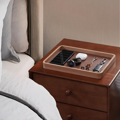 ProCase Wood Valet Tray for Men, Key Tray, Desk & Nightstand -LightBrown | Wood - Image 7