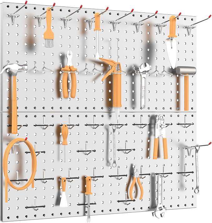 TORACK Metal Pegboard Wall Tool Organizer 24" x 24" or 12" x 48" - Image 2