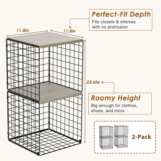 Hencawima 4-Tier Stackable Closet Organizers and Storage, Dual-Layer Reinforced - Image 3