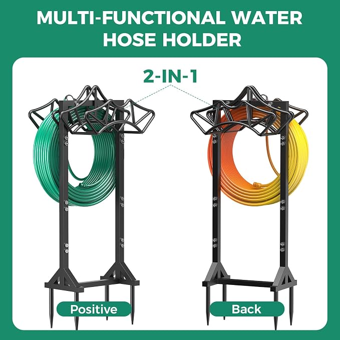 Garden Hose Holder Holds 2 * 160Ft Hoses, Heavy-Duty Freestanding Hose Holder - Image 4